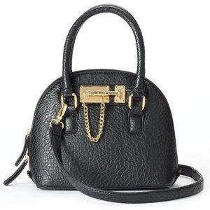 NWT Apt. 9 Black Mini Dome Satchel with Chain